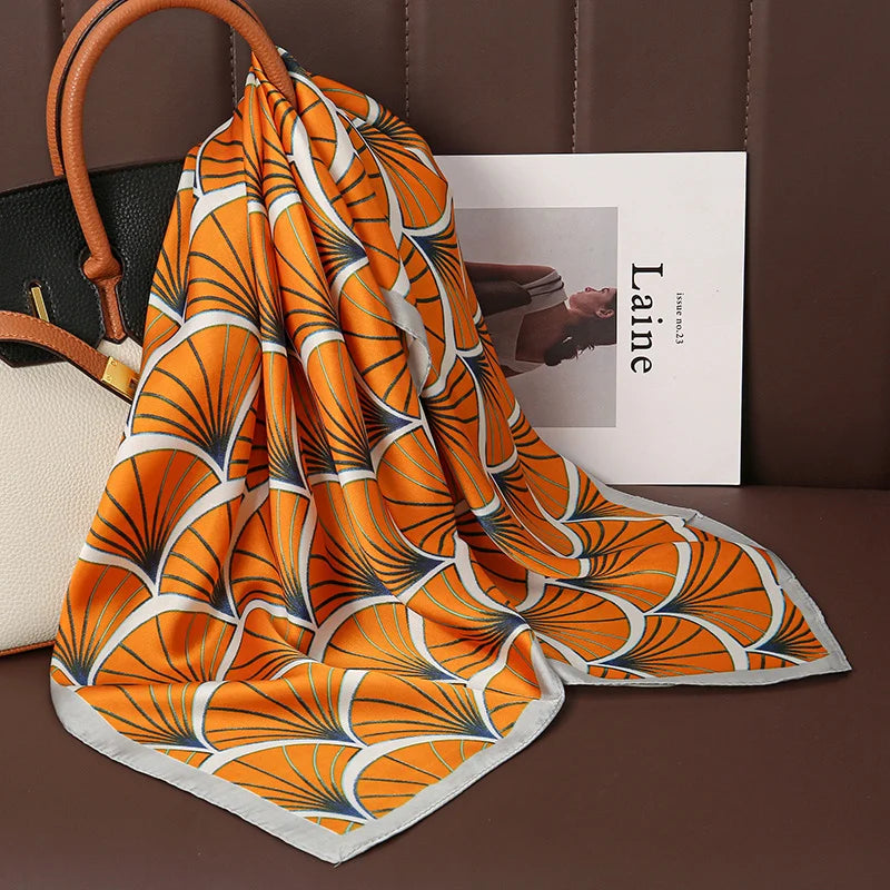 Printed Square Scarf with Floral and Graphic Pattern Options