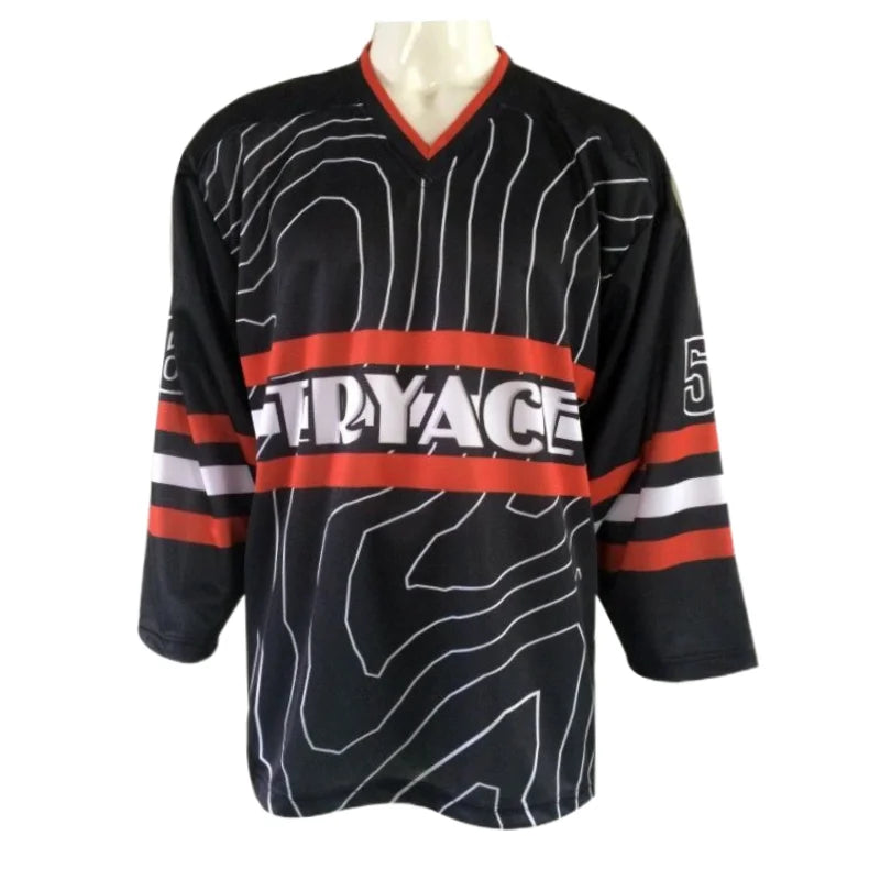 Black Gold Hockey Graphic Long Sleeve Jersey For Sports Outfits