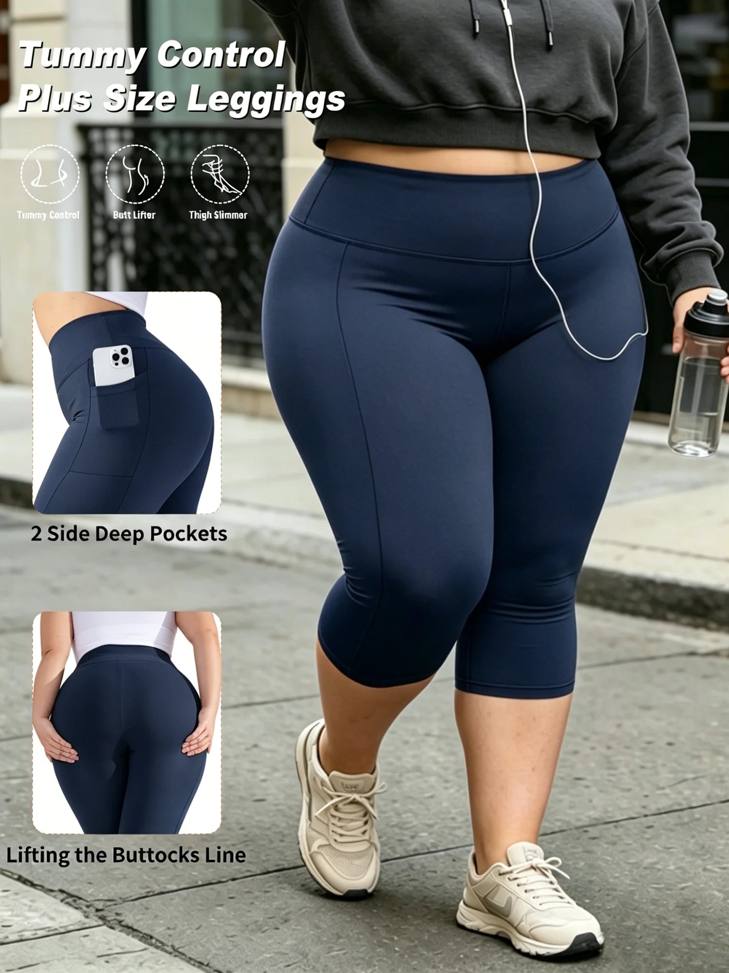 Women's Side Pocket Capri Leggings For Workout Outfits