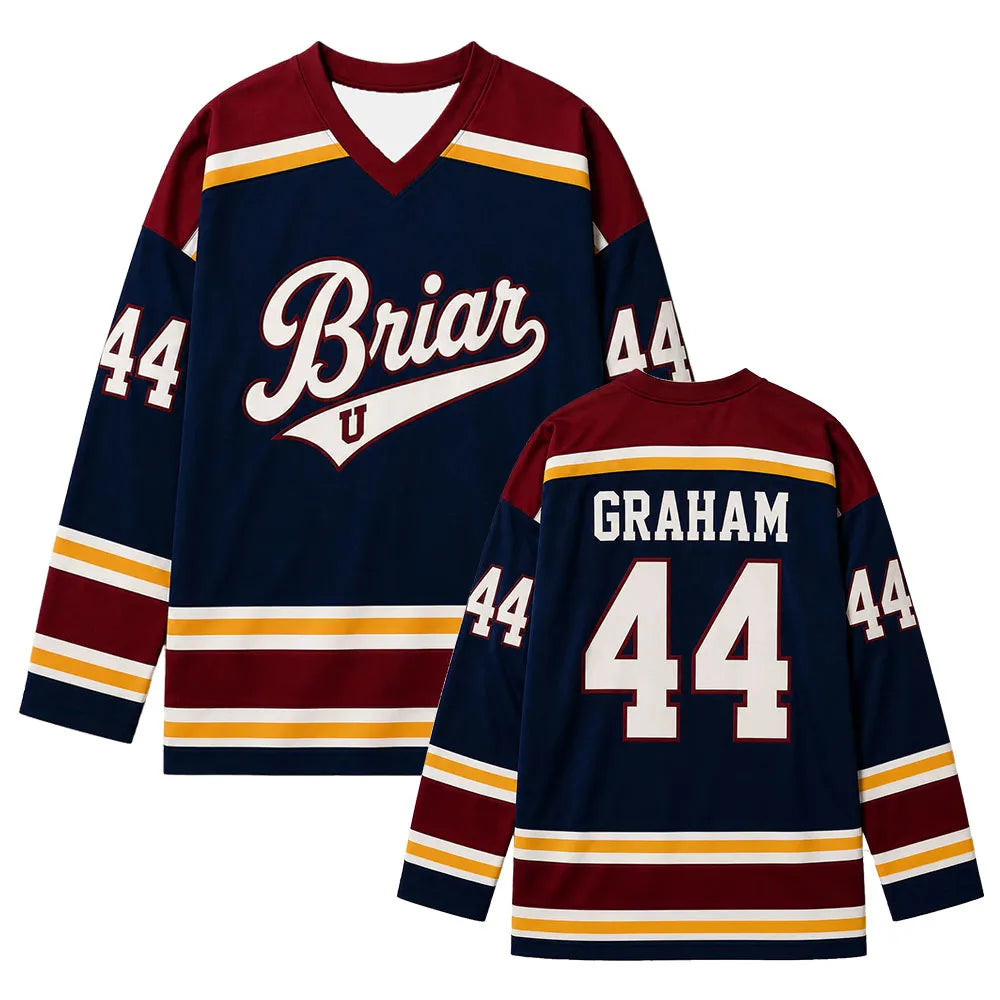 Briar University Number Graphic Long Sleeve Jersey For Sports Outfits