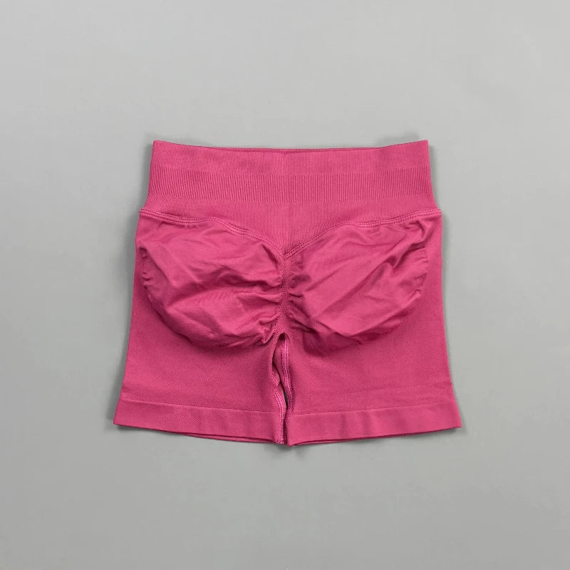 Women's High Waist Nylon Blend Scrunch Shorts for Gym Training