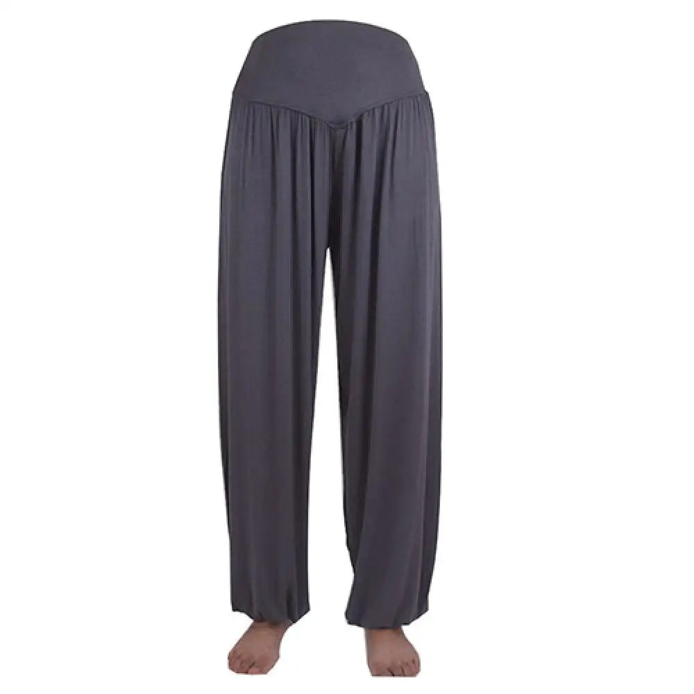 Women's Loose Harem Dance Pants with Gathered Ankles for Yoga Practice