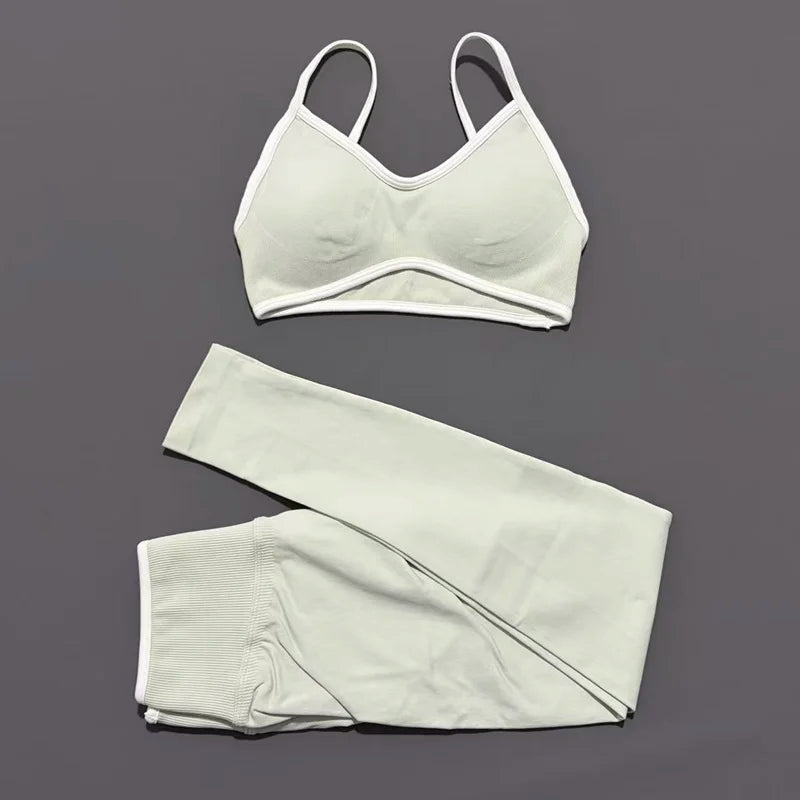 Women's Strappy Bra And Shorts Yoga Set For Workout Outfits