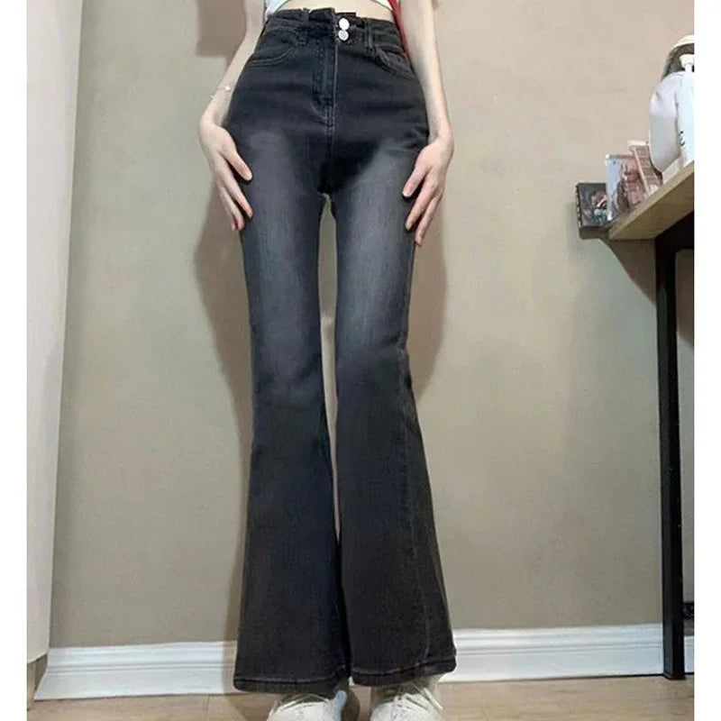 Women's Blue Bootcut High Waist Denim Jeans For Everyday Outfits