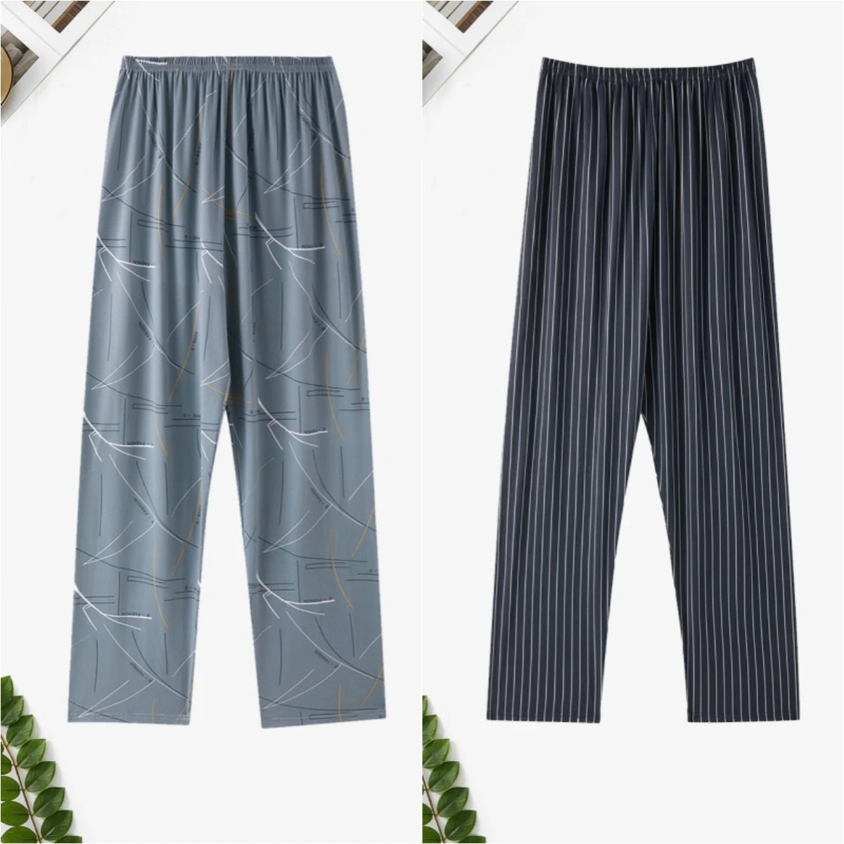 Men's Printed Long Pajama Pants with Pack Options