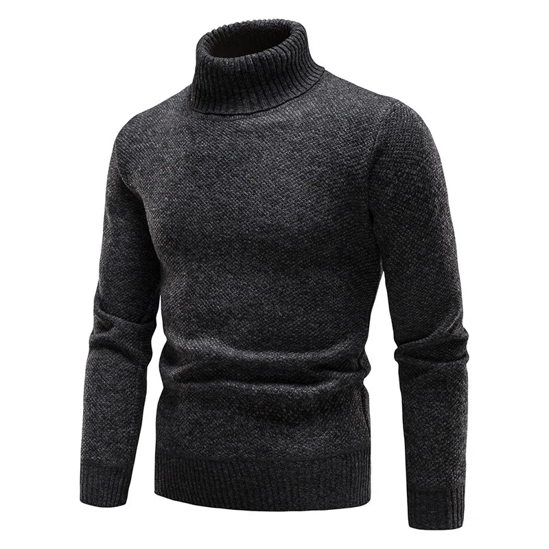 Men's Heathered Turtleneck Long Sleeve Knit Sweater