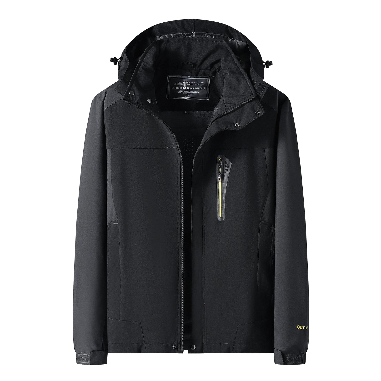 Men's Hooded Contrast Panel Hiking Jacket
