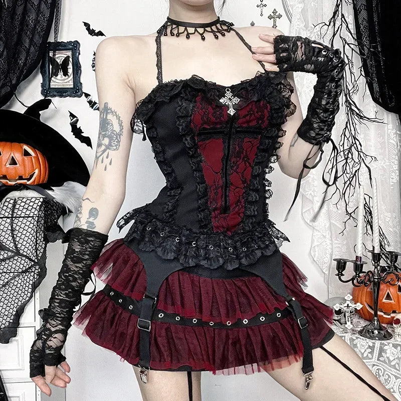 Women's Gothic Lace Polyester Blend Camisole with Decorative Trim and Multiple Styles