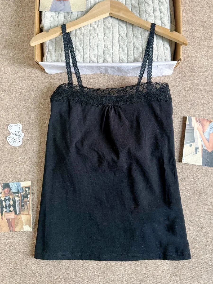 Women's Cotton Camisole and Bandeau Tops with Lace and Ruched Style Options