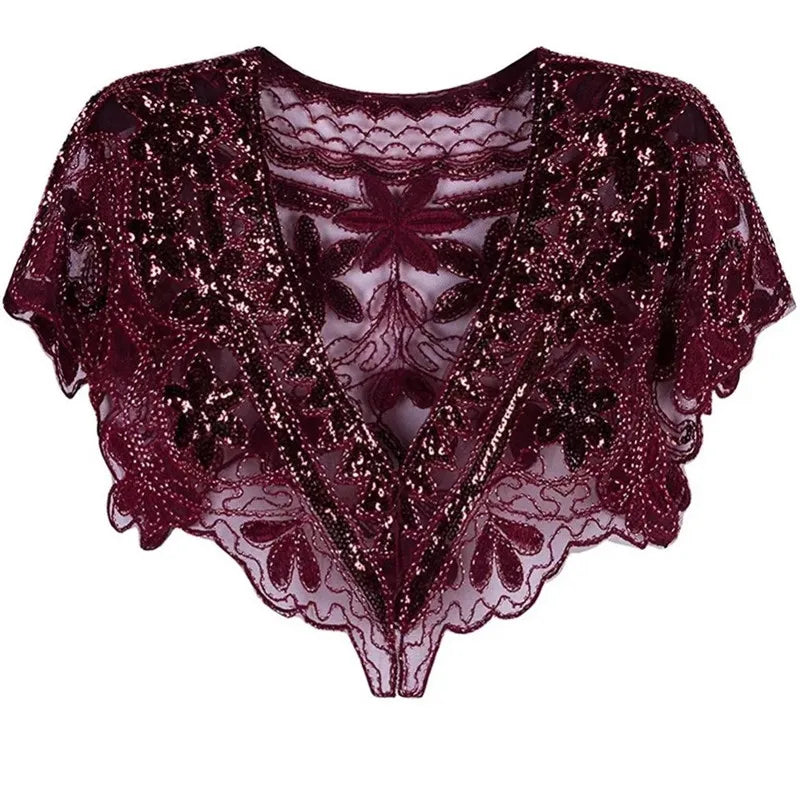 Beaded Scalloped Capelet for Layering over Dresses and Tops