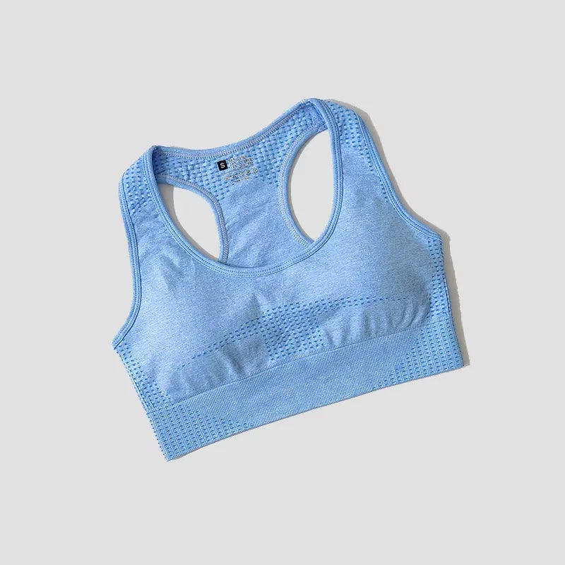 Women’s High Impact Seamless Sports Bra – Padded Push Up Crop Top for Running, Gym & Yoga