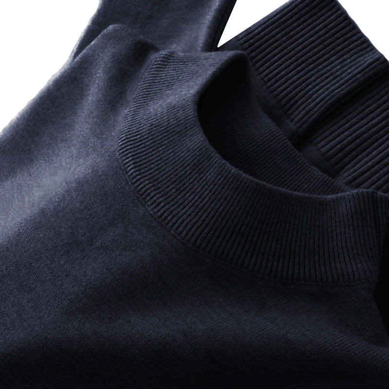 Men's Mock Neck Long Sleeve Knit Sweater