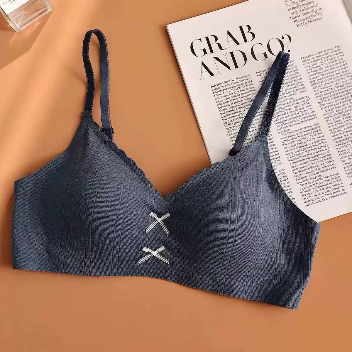 Women's Scallop Edge Bralette with Bow Front Detail