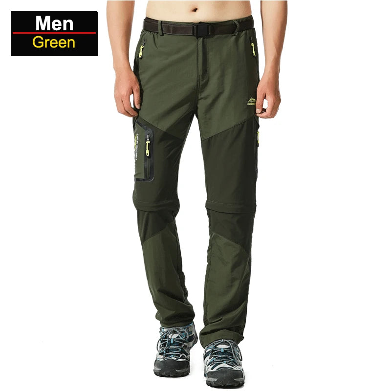 Men's Convertible Hiking Pants with Cargo Pockets and Detachable Legs