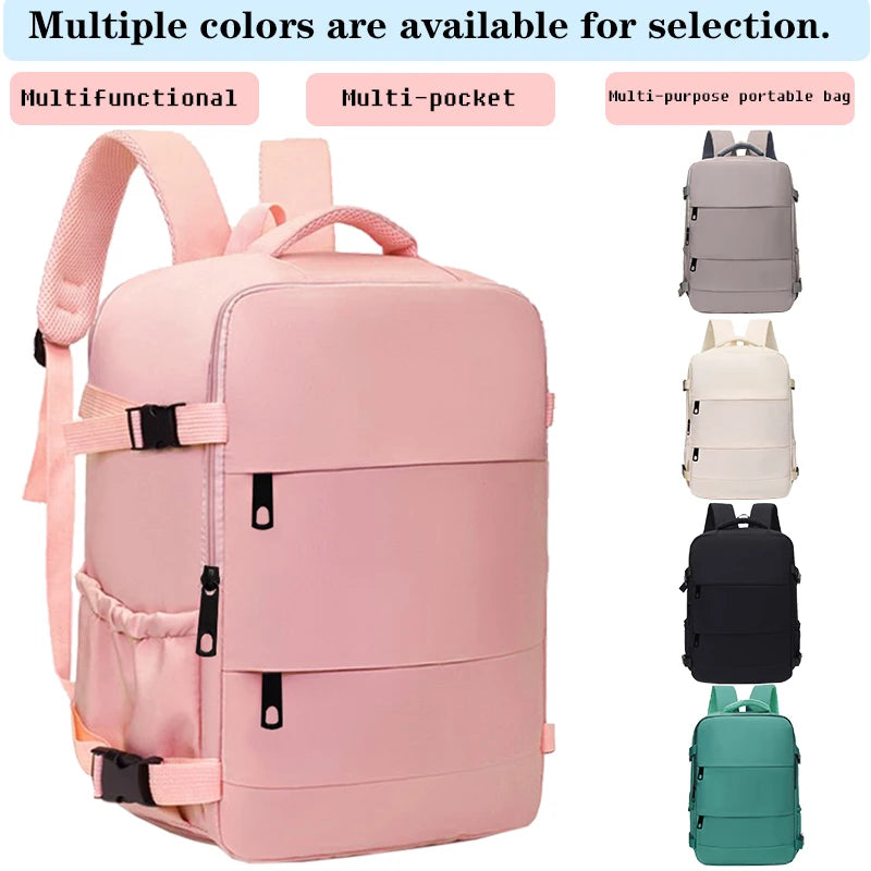 Rectangular Travel Backpack with Side Pockets and Zipper Opening for Daily Carry