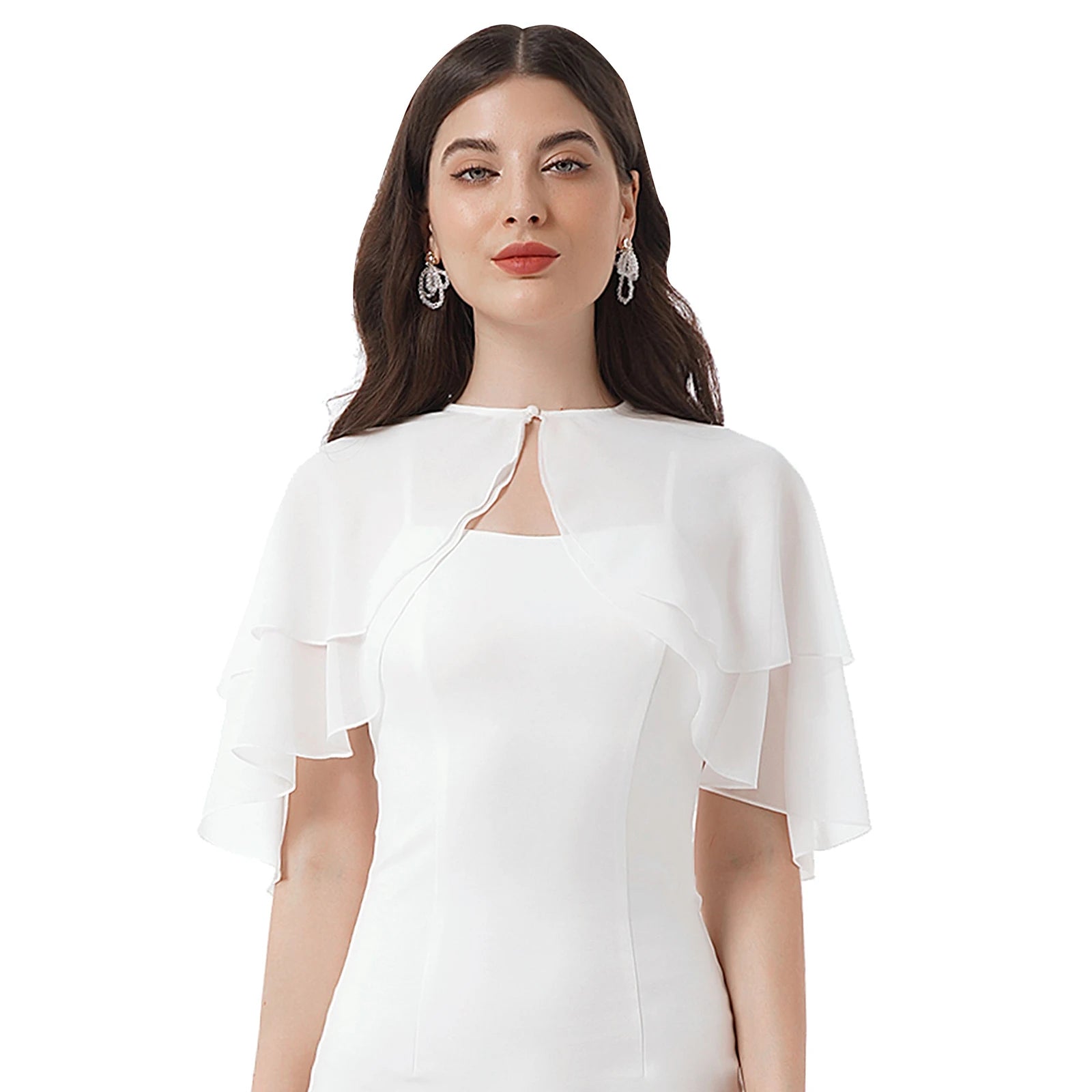 Layered Chiffon Capelet for Layering over Dresses and Tops