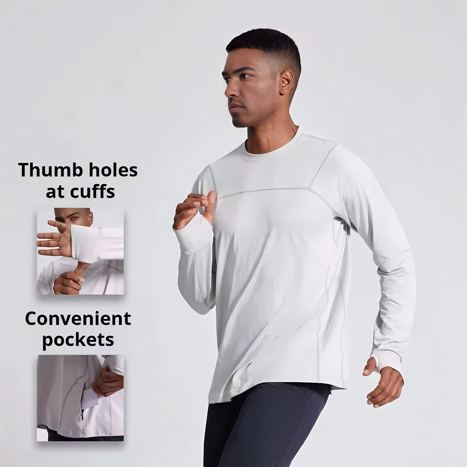 Crew Neck Long Sleeve Running Sports T Shirt Top