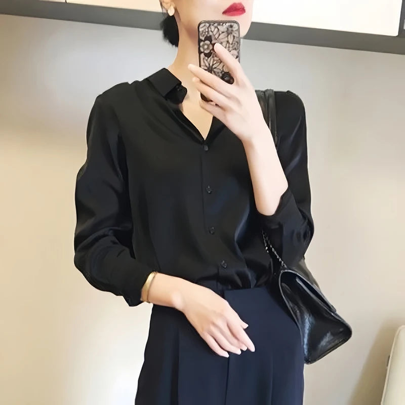 Women's Collared Long Sleeve Shirt
