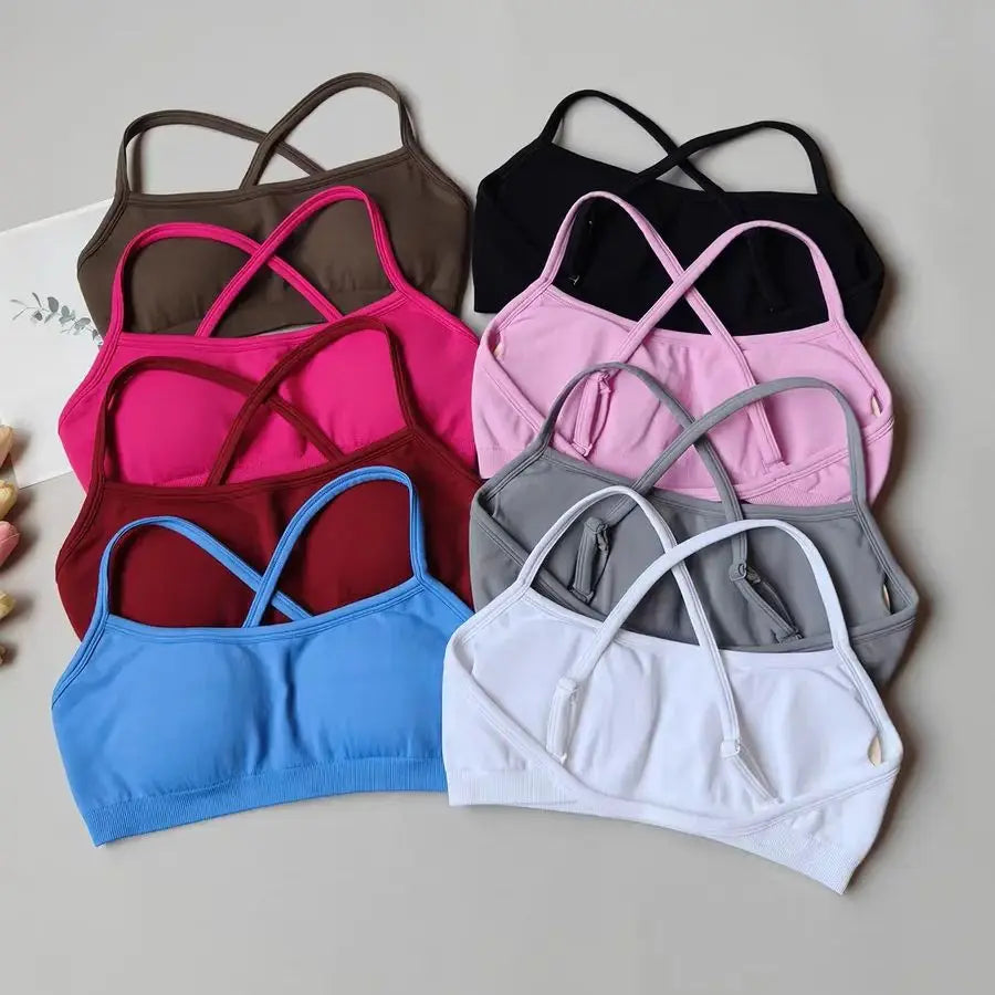 Women's Thin Strap Cross Back Sports Bra