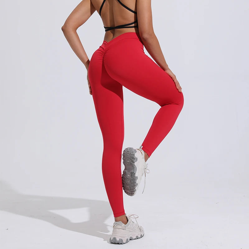 Women's V Back Full Length Leggings For Workout Outfits