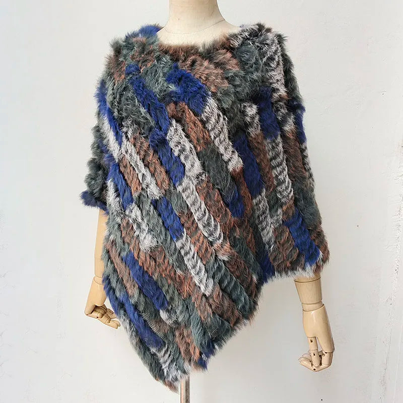 Textured Pointed Hem Poncho for Layering over Outfits