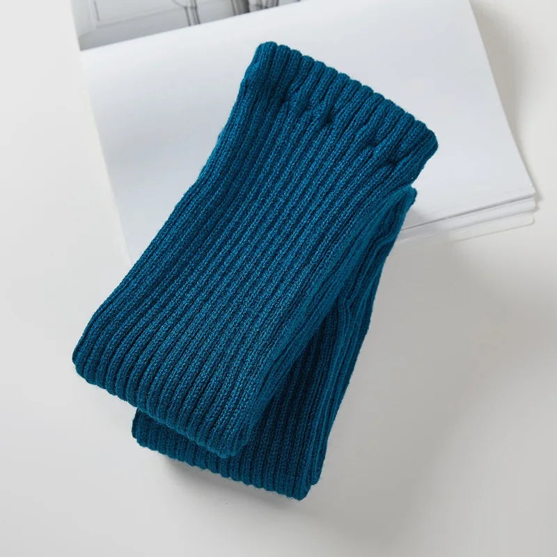 Long Dance Leg Warmers with Ribbed Knit Texture