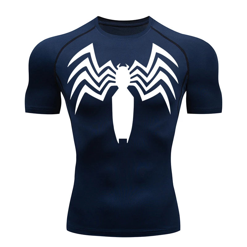 Spider Graphic Compression Short Sleeve T-shirt For Sports Outfits