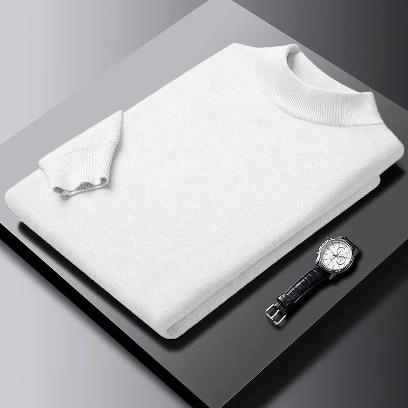 Men's Mock Neck Long Sleeve Knit Sweater