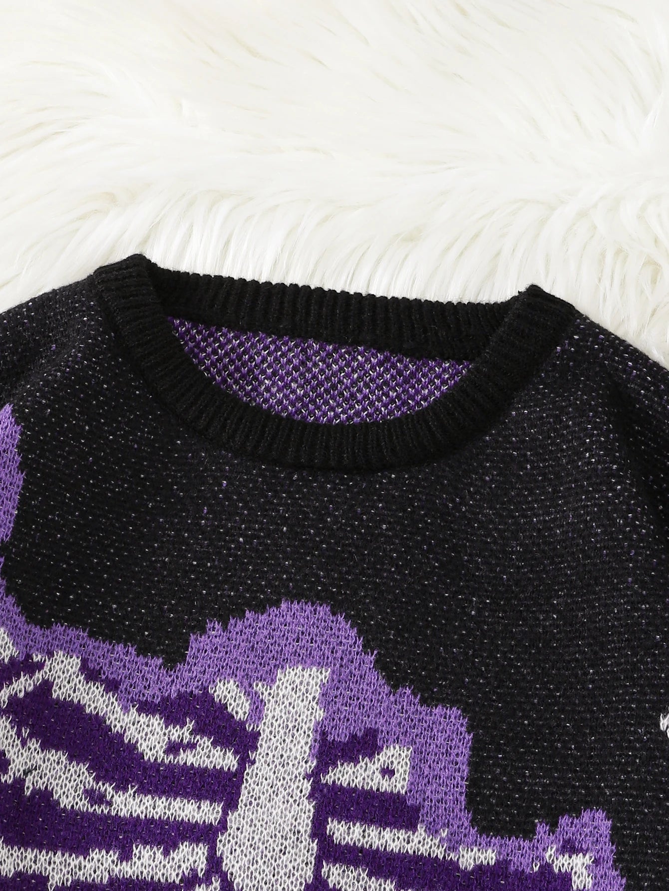 Men's Skeleton Graphic Crew Neck Knit Sweater