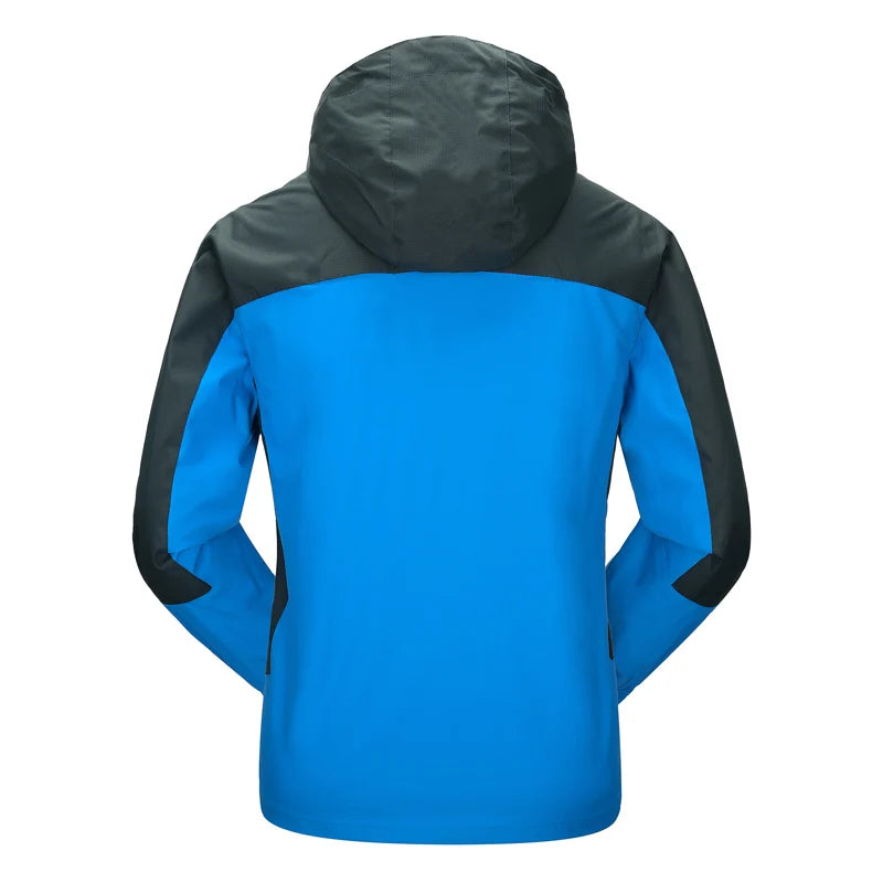 Color Block Hooded Full Zip Long Sleeve Outdoor Jacket