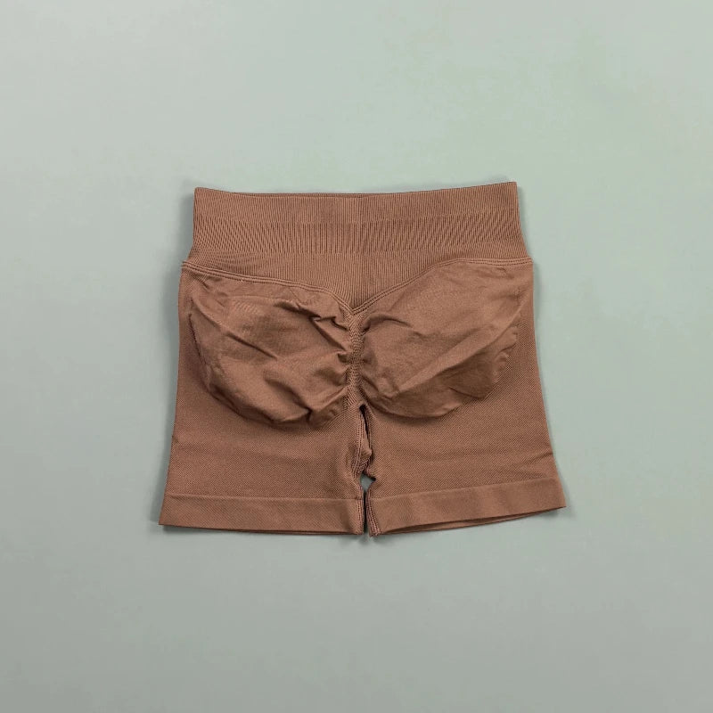 Women's High Waist Nylon Blend Scrunch Shorts for Gym Training