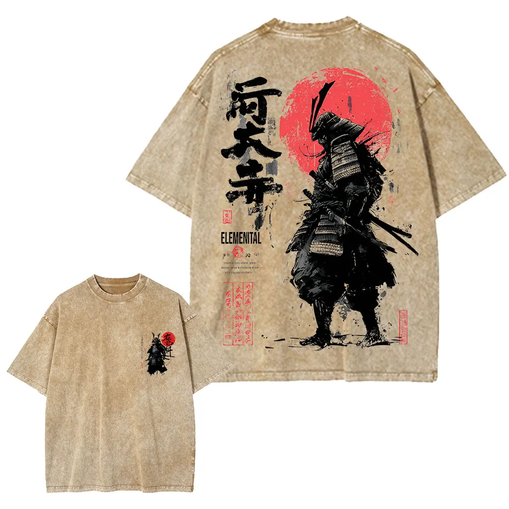 Men's Samurai Spirit T-Shirt, Japanese Style Back Print, Bushido Gift
