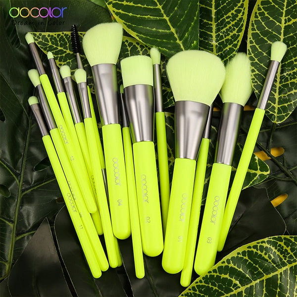 10/15pcs Neon Peach Makeup Brushes Soft Synthetic Hair Powder Blush Foundation eye Blending Contour Makeup Brushes Set - Vimost Shop