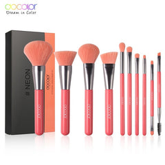 10/15pcs Neon Peach Makeup Brushes Soft Synthetic Hair Powder Blush Foundation eye Blending Contour Makeup Brushes Set
