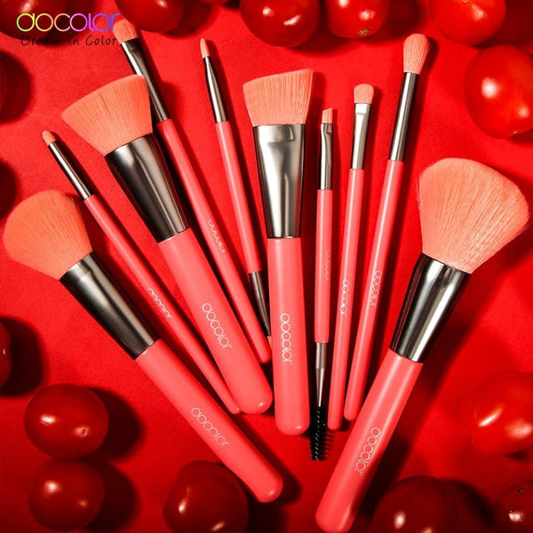 10/15pcs Neon Peach Makeup Brushes Soft Synthetic Hair Powder Blush Foundation eye Blending Contour Makeup Brushes Set - Vimost Shop