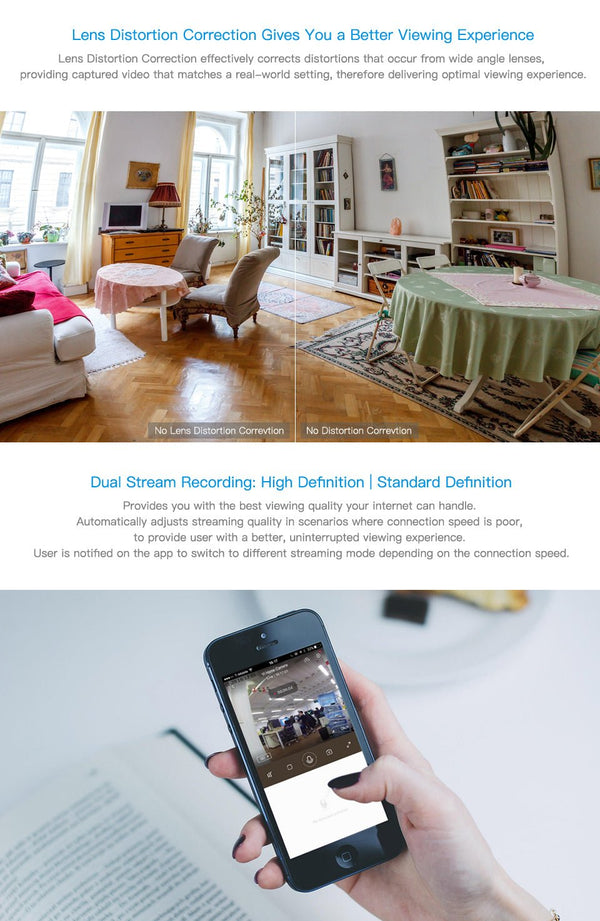 1080p WiFi Home Camera Wireless IP Security Surveillance System (US/EU Edition) AI Human detection nanny monitor Night vision - Vimost Shop