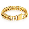 10mm 15mm Gold Black 316L Stainless Steel Bracelet for Men Double Curb Cuban Link Rombo Heavy Hiphop Male Jewelry - Vimost Shop