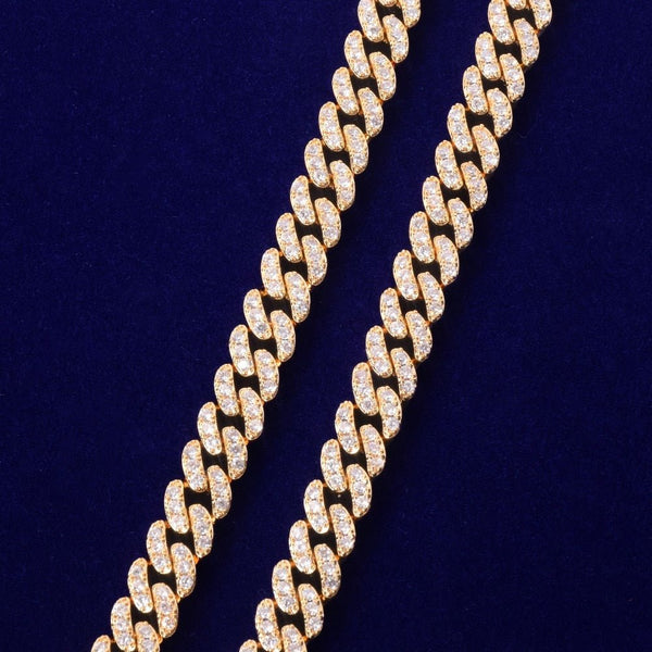 10mm Gold Miami Cuban Link Necklace Bling AAAA Zircon Charm Men's Hip Hop Chain Women Jewelry - Vimost Shop