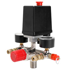 125 PSI 12 Bar Small Air Compressor Pressure Switch Control Adjustable Regulator Valve Instrument  Pressure Gauge