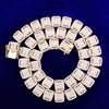 12MM Baguette Zirconia Square Necklace Chain Men's Hip Hop Link Gold Color Plated Copper Bling Fashion Rock Jewelry - Vimost Shop
