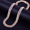 12mm Mixed Color Cuban Necklace Chain Hip hop Jewelry Copper Material CZ Clasp Mens Necklace Link 16-28inch - Vimost Shop
