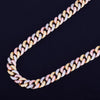 12mm Mixed Color Cuban Necklace Chain Hip hop Jewelry Copper Material CZ Clasp Mens Necklace Link 16-28inch - Vimost Shop