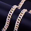 12mm Mixed Color Cuban Necklace Chain Hip hop Jewelry Copper Material CZ Clasp Mens Necklace Link 16-28inch - Vimost Shop