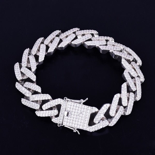 14mm Square Miami Cuban Link Bracelet Gold Color Iced Out Cubic Zirconia Rock Hip hop Style Men's Jewelry - Vimost Shop