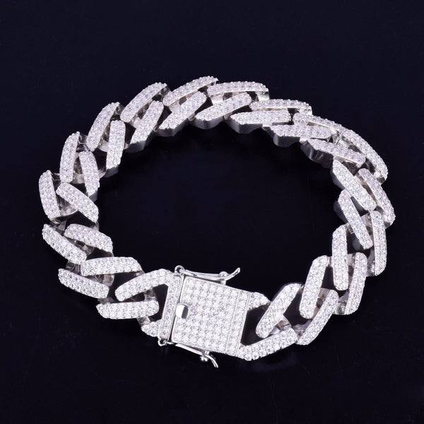 14mm Square Miami Cuban Link Bracelet Gold Color Iced Out Cubic Zirconia Rock Hip hop Style Men's Jewelry - Vimost Shop