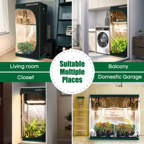 1680D 70x70x160cm Grow Tent Diamond Reflective Mylar, Indoor Hydroponics Grow Tent (27''x27''x63'') - Vimost Shop