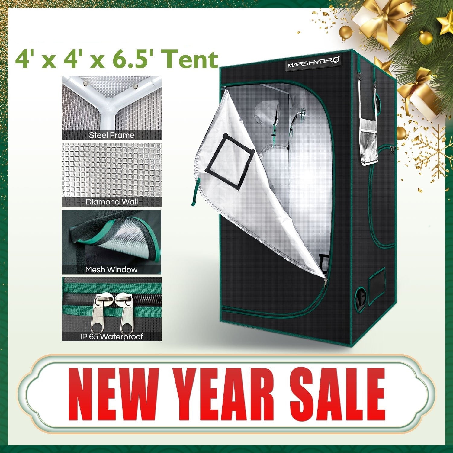 1680D Hydroponics 120x120x200cm(48"x48"x78") Grow Tent Hydro System 100% Reflective Mylar Grow Tent/Box for Plants - Vimost Shop