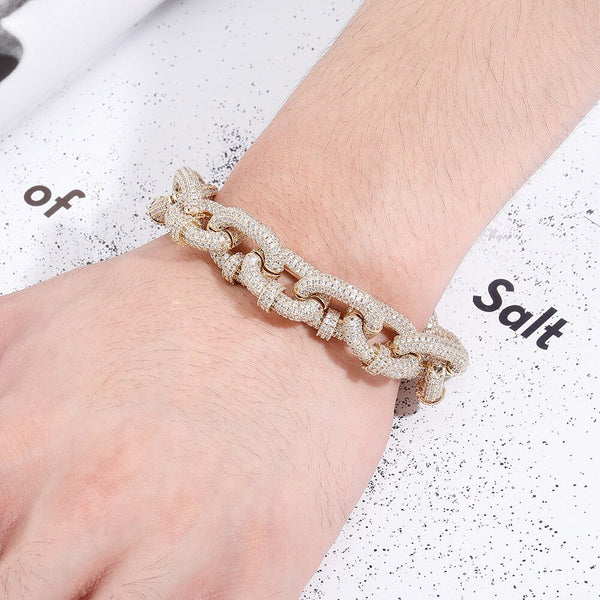 17mm Miami Cuban Chain Bracelet High Quality Micro Pave Iced Out Cubic Zirconia Men's Hip Hop Fashion Jewelry For Gift - Vimost Shop