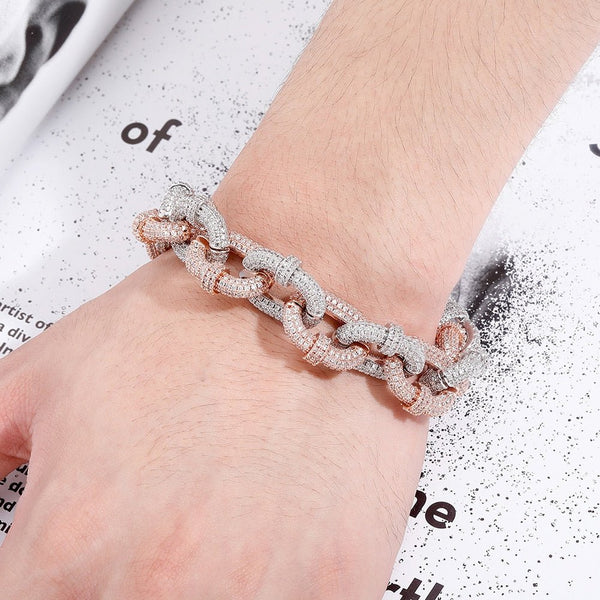 17mm Miami Cuban Chain Bracelet High Quality Micro Pave Iced Out Cubic Zirconia Men's Hip Hop Fashion Jewelry For Gift - Vimost Shop