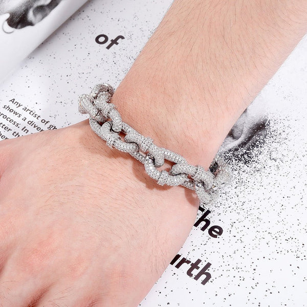 17mm Miami Cuban Chain Bracelet High Quality Micro Pave Iced Out Cubic Zirconia Men's Hip Hop Fashion Jewelry For Gift - Vimost Shop